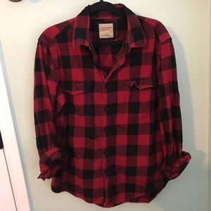 Red buffalo plaid flannel shirt